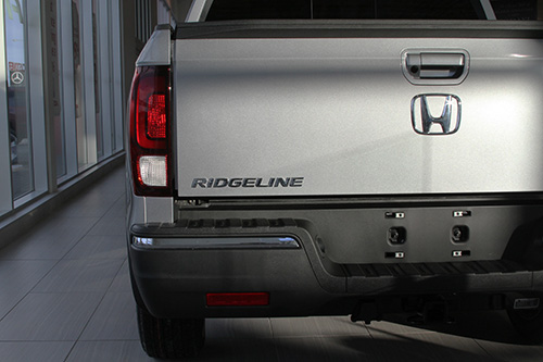 The new 2017 Honda Ridgeline RTL-E in Regina Honda's showroom. The box of the truck comes with many features specific to the Ridgeline, most notably the new Honda Truck Bed Audio System. Photo by Josh Diaz.   