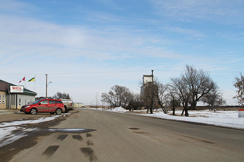 Saskatchewan small towns are facing decreases in population. In this photo, Pense, Saskatchewan has a quiet afternoon. Photo by Brenna Engel.